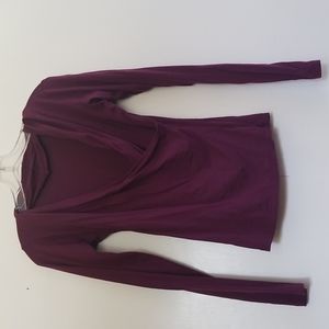 Velvet long Sleeve t shirt faux wrap